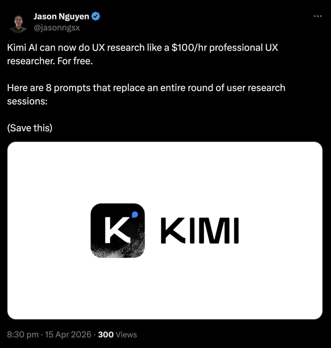 Tweet about Kimi AI